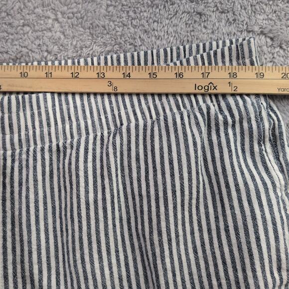 Old Navy Cropped High-Rise Straight Pull-On Pants XL Tall Striped Linen Blend - Picture 5 of 12